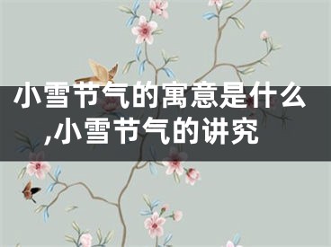 小雪节气的寓意是什么,小雪节气的讲究