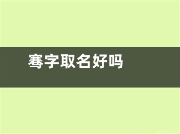  骞字取名好吗 