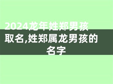 2024龙年姓郑男孩取名,姓郑属龙男孩的名字