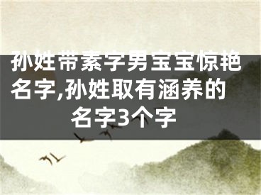 孙姓带素字男宝宝惊艳名字,孙姓取有涵养的名字3个字