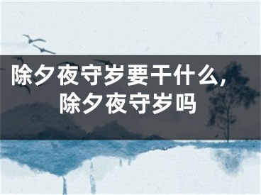 除夕夜守岁要干什么,除夕夜守岁吗