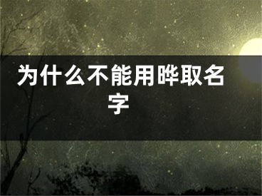  为什么不能用晔取名字 