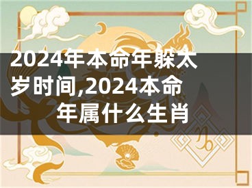 2024年本命年躲太岁时间,2024本命年属什么生肖