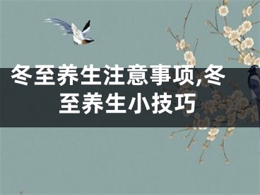 冬至养生注意事项,冬至养生小技巧