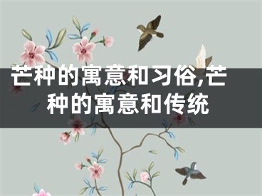 芒种的寓意和习俗,芒种的寓意和传统