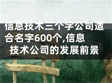 信息技术三个字公司适合名字600个,信息技术公司的发展前景