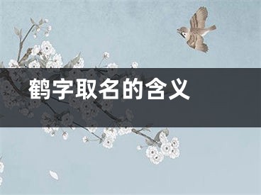  鹤字取名的含义 