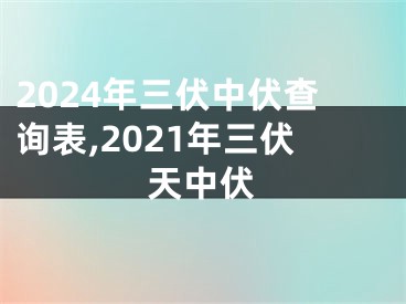 2024年三伏中伏查询表,2021年三伏天中伏