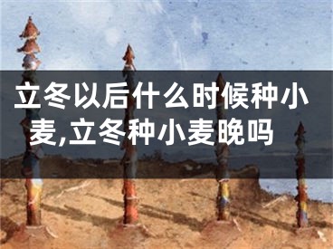 立冬以后什么时候种小麦,立冬种小麦晚吗