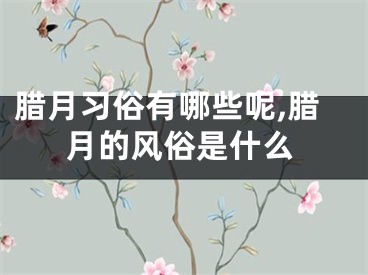 腊月习俗有哪些呢,腊月的风俗是什么