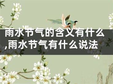 雨水节气的含义有什么,雨水节气有什么说法