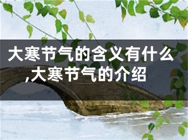 大寒节气的含义有什么,大寒节气的介绍