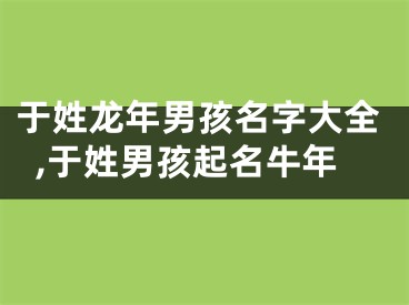 于姓龙年男孩名字大全,于姓男孩起名牛年