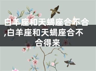 白羊座和天蝎座合不合,白羊座和天蝎座合不合得来