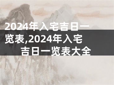 2024年入宅吉日一览表,2024年入宅吉日一览表大全