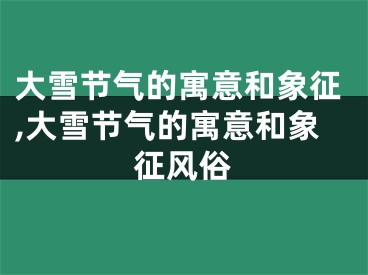 大雪节气的寓意和象征,大雪节气的寓意和象征风俗