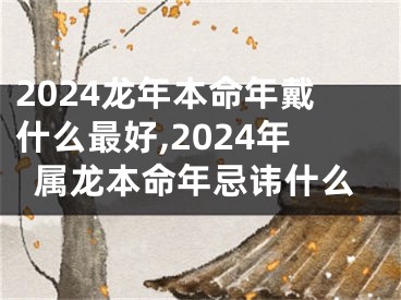 2024龙年本命年戴什么最好,2024年属龙本命年忌讳什么