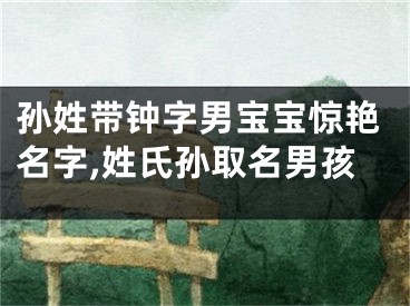 孙姓带钟字男宝宝惊艳名字,姓氏孙取名男孩