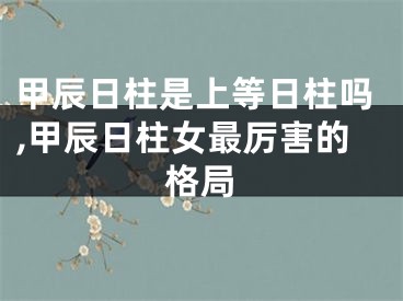 甲辰日柱是上等日柱吗,甲辰日柱女最厉害的格局