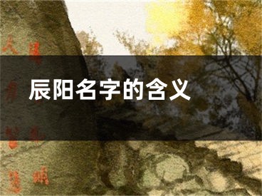  辰阳名字的含义 