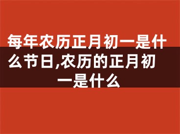 每年农历正月初一是什么节日,农历的正月初一是什么