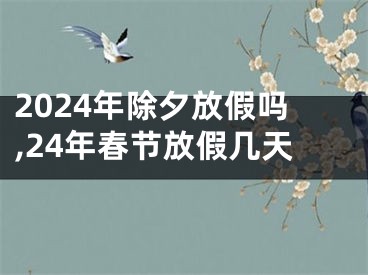 2024年除夕放假吗,24年春节放假几天