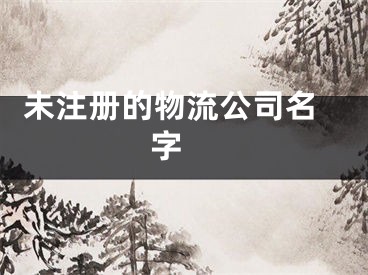  未注册的物流公司名字 