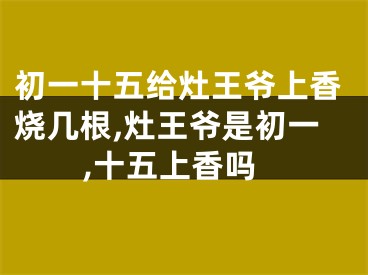 初一十五给灶王爷上香烧几根,灶王爷是初一,十五上香吗