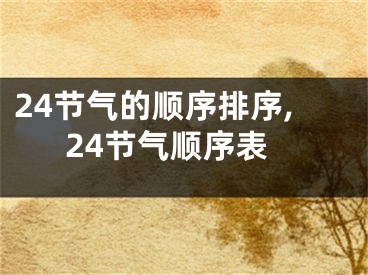 24节气的顺序排序,24节气顺序表