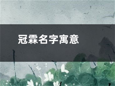  冠霖名字寓意 