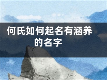  何氏如何起名有涵养的名字 