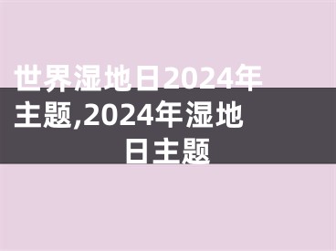 世界湿地日2024年主题,2024年湿地日主题