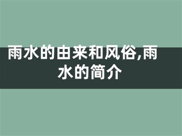 雨水的由来和风俗,雨水的简介