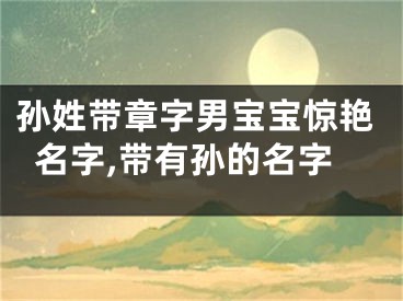 孙姓带章字男宝宝惊艳名字,带有孙的名字