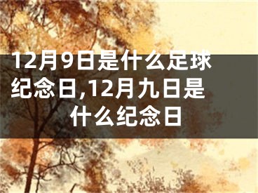 12月9日是什么足球纪念日,12月九日是什么纪念日