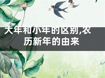 大年和小年的区别,农历新年的由来