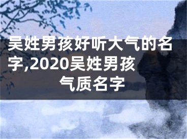 吴姓男孩好听大气的名字,2020吴姓男孩气质名字