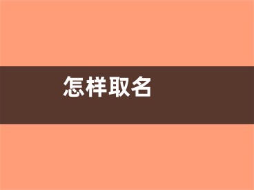  怎样取名 