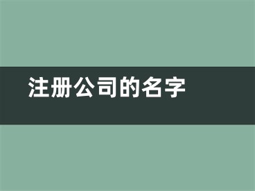  注册公司的名字 