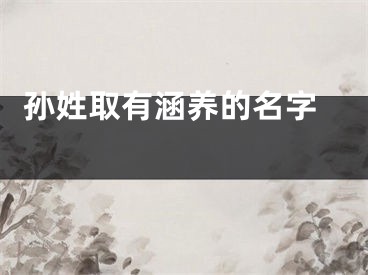  孙姓取有涵养的名字 