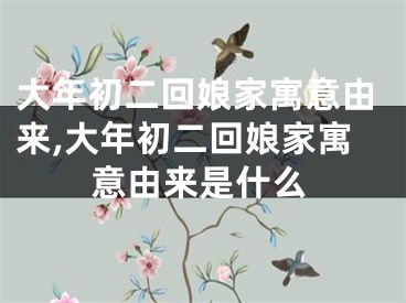 大年初二回娘家寓意由来,大年初二回娘家寓意由来是什么