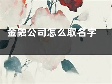  金融公司怎么取名字 