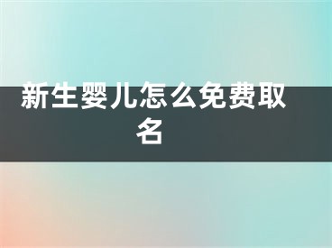  新生婴儿怎么免费取名 