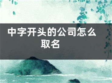  中字开头的公司怎么取名 