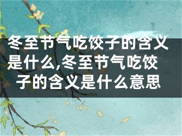 冬至节气吃饺子的含义是什么,冬至节气吃饺子的含义是什么意思