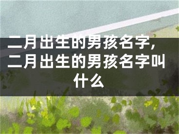 二月出生的男孩名字,二月出生的男孩名字叫什么