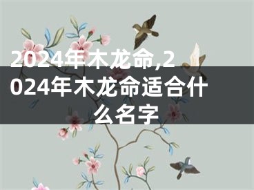 2024年木龙命,2024年木龙命适合什么名字