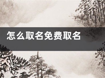  怎么取名免费取名 