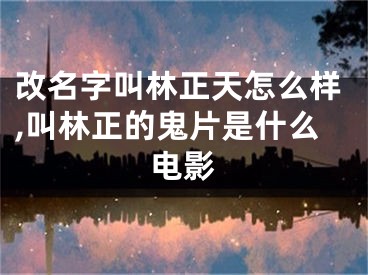 改名字叫林正天怎么样,叫林正的鬼片是什么电影