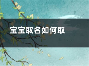  宝宝取名如何取 